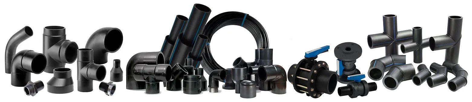 لوله و اتصالات پلی‌اتیلن (HDPE) به همراه شیر پروانه‌ای